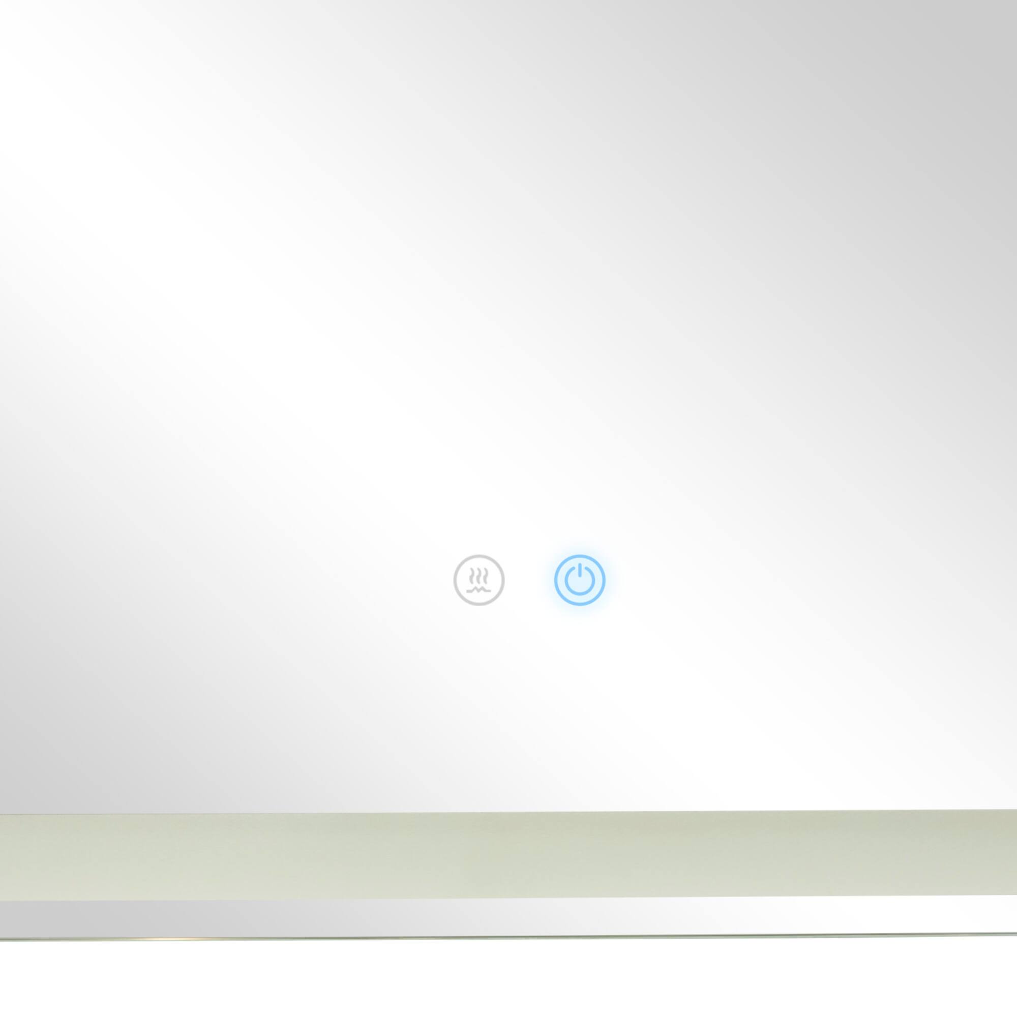 Clear Glass Modern Anti Fog Mirror, 36" x 1" x 28"